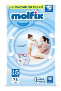 Molfix 5 Numara Bantlı Bebek Bezi 78'li