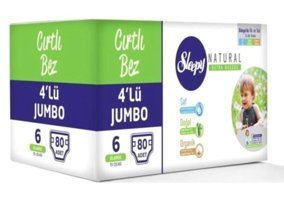 Sleepy Natural 6 Numara Bantlı Bebek Bezi 4x80'li