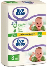 Evy Baby 3 Numara Bantlı Bebek Bezi 408'li