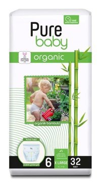 Pure Baby Organik 6 Numara Organik Külot Bebek Bezi 32'li
