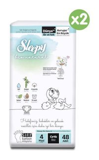 Sleepy Bio Natural 4 Numara Bantlı Bebek Bezi 96'lı