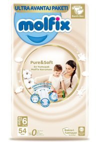 Molfix Pure Soft 6 Numara Bantlı Bebek Bezi 54'lü