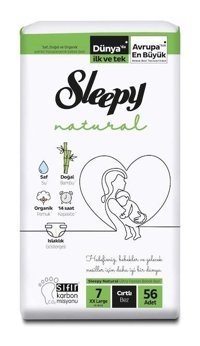 Sleepy Natural 7 Numara Bantlı Bebek Bezi 4x56'lı