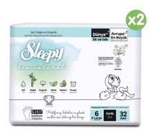 Sleepy Bio Natural 6 Numara Bantlı Bebek Bezi 64'lü