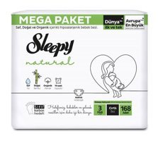 Sleepy Natural 3 Numara Bantlı Bebek Bezi 168'li