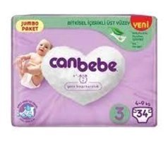 Canbebe 3 Numara Bantlı Bebek Bezi 34'lü