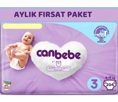 Canbebe 3 Numara Bantlı Bebek Bezi 204'lü