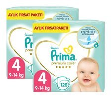 Prima Premium Care 4 Numara Bantlı Bebek Bezi 252'li