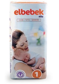 Elbebek Elite 1 Numara Bantlı Bebek Bezi 78'li