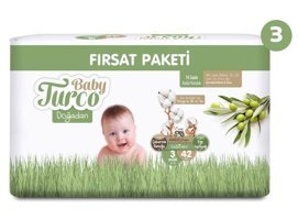 Baby Turco Doğadan 3 Numara Bantlı Bebek Bezi 126'lı