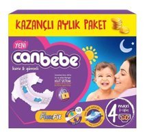 Canbebe 4 Numara Bantlı Bebek Bezi 60'lı