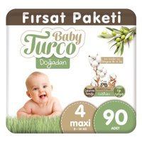 Baby Turco Doğadan 4 Numara Bantlı Bebek Bezi 90'lı
