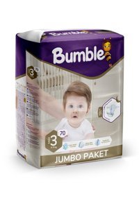Bumble 3 Numara Bantlı Bebek Bezi 70'li