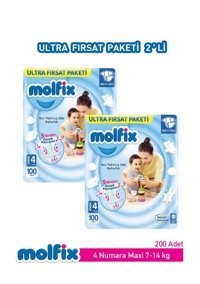 Molfix Pure Soft 4 Numara Bantlı Bebek Bezi 2x100'lü