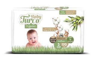 Baby Turco Doğadan 3 Numara Bantlı Bebek Bezi 170'li