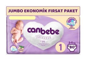 Canbebe 1 Numara Bantlı Bebek Bezi 80'li