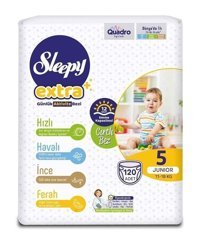 Sleepy Extra 5 Numara Bantlı Bebek Bezi 120'li