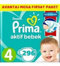 Prima Pampers 4 Numara Bantlı Bebek Bezi 296'lı