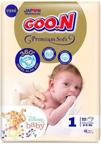 Goon Premium Soft 1 Numara Bantlı Bebek Bezi 150'li