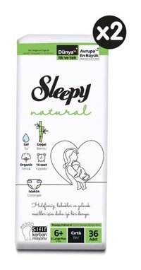 Sleepy Natural 6 Numara Bantlı Bebek Bezi 72'li