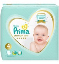 Prima Premium Care 4 Numara Bantlı Bebek Bezi 222'li