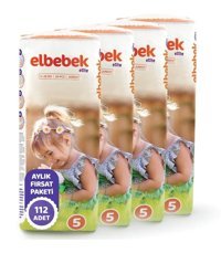 Elbebek Elite 5 Numara Bantlı Bebek Bezi 112'li