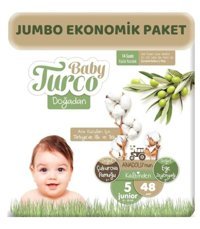 Baby Turco Doğadan 5 Numara Bantlı Bebek Bezi 48'li