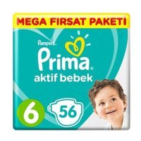 Prima Pampers 6 Numara Bantlı Bebek Bezi 4x56'lı