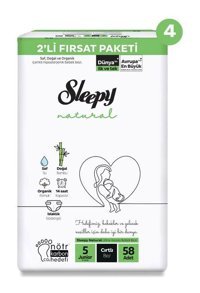 Sleepy Natural 5 Numara Bantlı Bebek Bezi 232'li