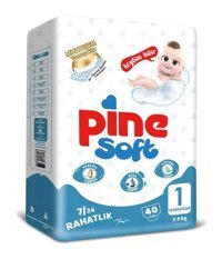 Pine Soft 1 Numara Bantlı Bebek Bezi 40'lı