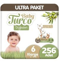 Baby Turco Doğadan 6 Numara Bantlı Bebek Bezi 4x64'lü