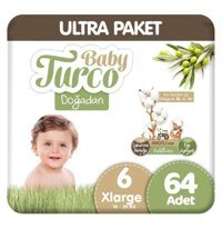Baby Turco Doğadan 6 Numara Bantlı Bebek Bezi 64'lü