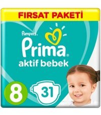Prima 8 Numara Bantlı Bebek Bezi 31'li