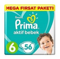 Prima Pampers 6 Numara Bantlı Bebek Bezi 2x56'lı