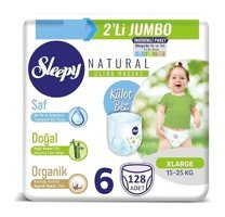 Sleepy Natural 6 Numara Külot Bebek Bezi 2x64'lü
