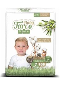 Baby Turco Doğadan 7 Numara Bantlı Bebek Bezi 56'lı