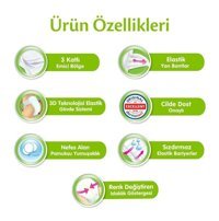 Molfix Pure Soft 3 Numara Bantlı Bebek Bezi 128'li