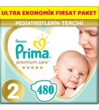 Prima Premium Care 2 Numara Bantlı Bebek Bezi 8x60'lı