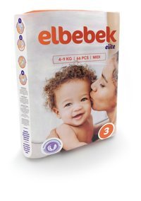 Elbebek Elite 3 Numara Bantlı Bebek Bezi 66'lı