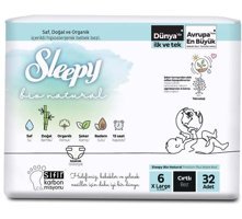 Sleepy Bio Natural 6 Numara Bantlı Bebek Bezi 32'li