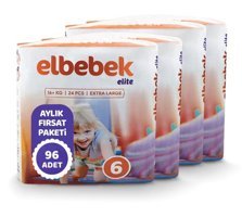 Elbebek Elite 6 Numara Bantlı Bebek Bezi 96'lı
