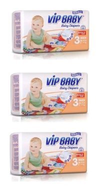 Bebiko Vip Baby 3 Numara Bantlı Bebek Bezi 3x36'lı