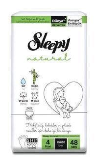 Sleepy Natural 4 Numara Külot Bebek Bezi 48'li