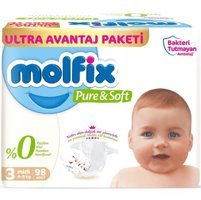 Molfix Pure Soft 3 Numara Bantlı Bebek Bezi 588'li