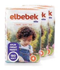 Elbebek Elite 4 Numara Bantlı Bebek Bezi 180'li