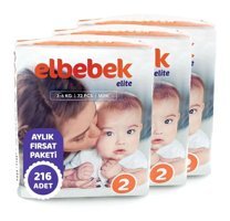 Elbebek Elite 2 Numara Bantlı Bebek Bezi 216'lı
