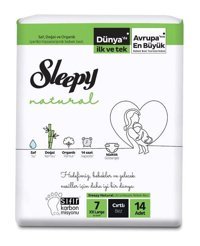 Sleepy Natural 7 Numara Bantlı Bebek Bezi 14'lü