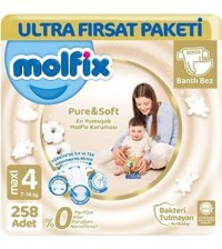 Molfix 4 Numara Bantlı Bebek Bezi 3x86'lı