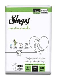 Sleepy Natural 3 Numara Bantlı Bebek Bezi 64'lü