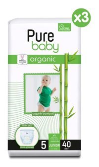 Pure Baby Organik 5 Numara Organik Külot Bebek Bezi 120'li